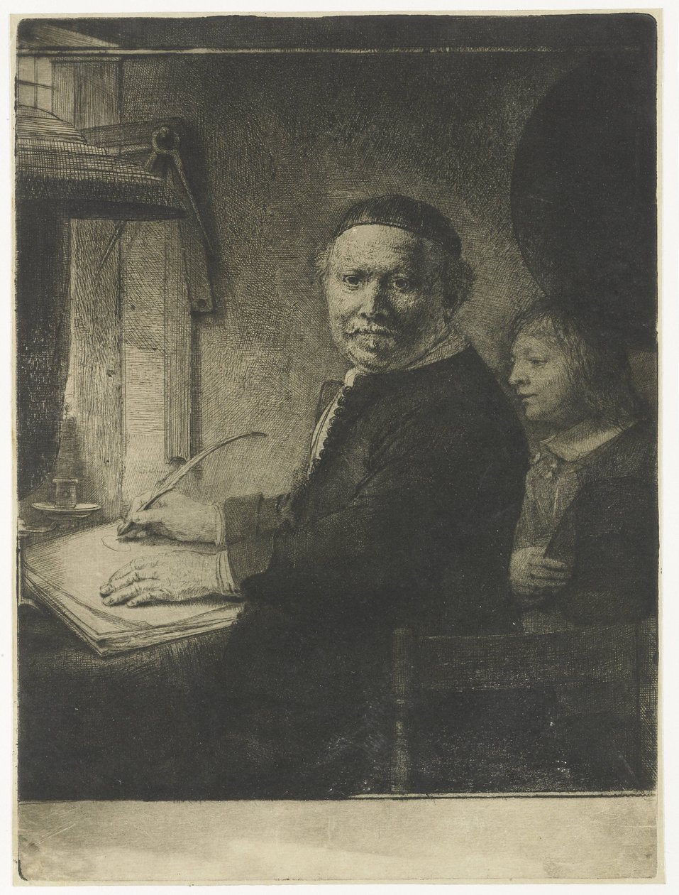 Portrett av Lieven Willemsz van Coppenol, kjent som «Den lille Coppenol» av Rembrandt van Rijn