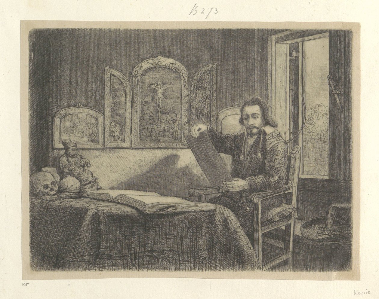 Portret van de apotheker Abraham Francen Samling av åttifem originaltrykk (serietittel) av Rembrandt van Rijn