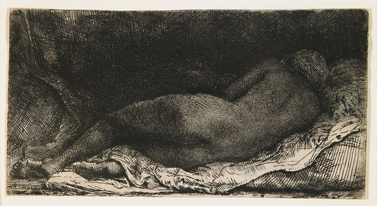 Liggende kvinne av Rembrandt van Rijn