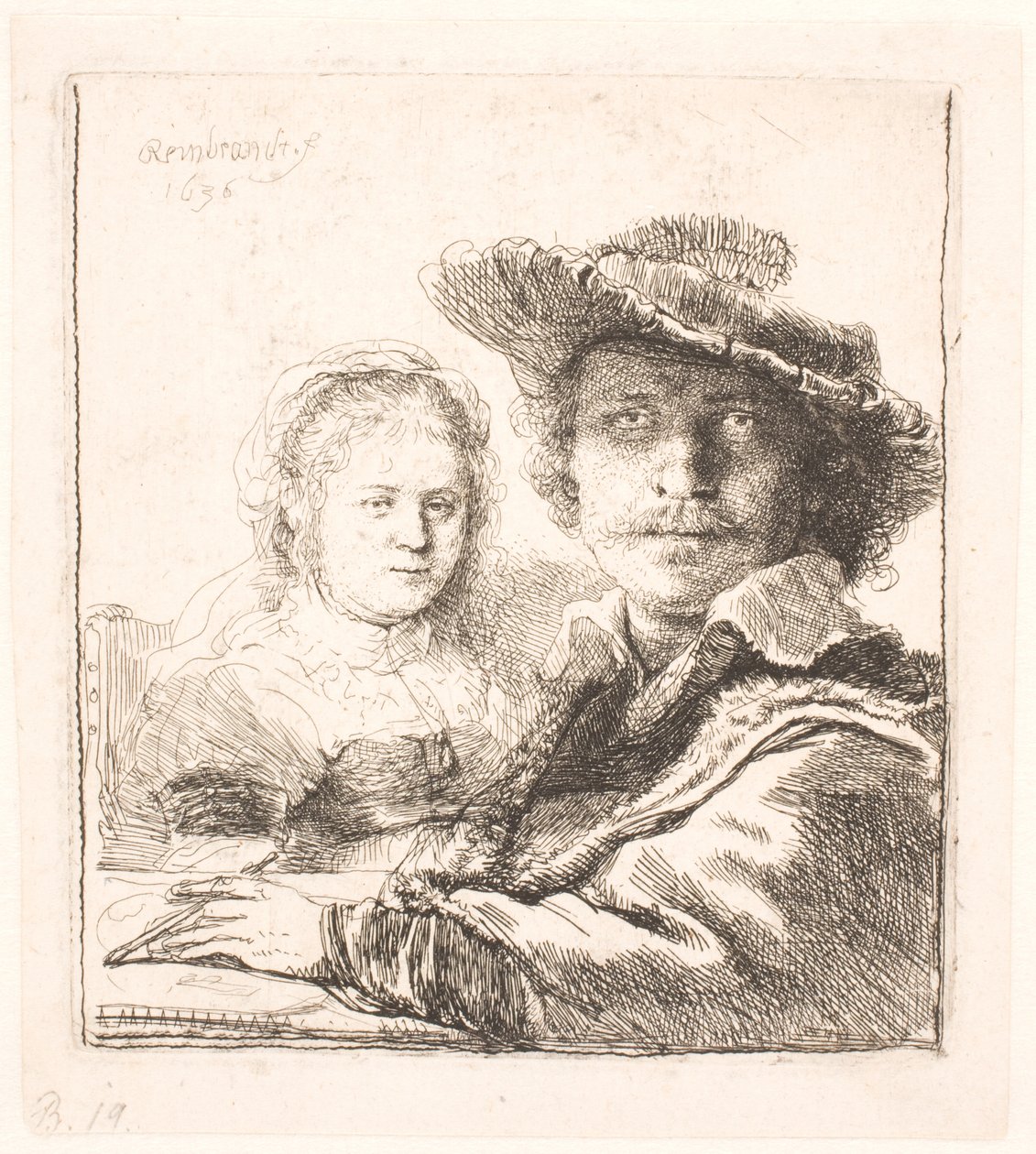 Rembrandt og kona Saskia: byster av Rembrandt van Rijn