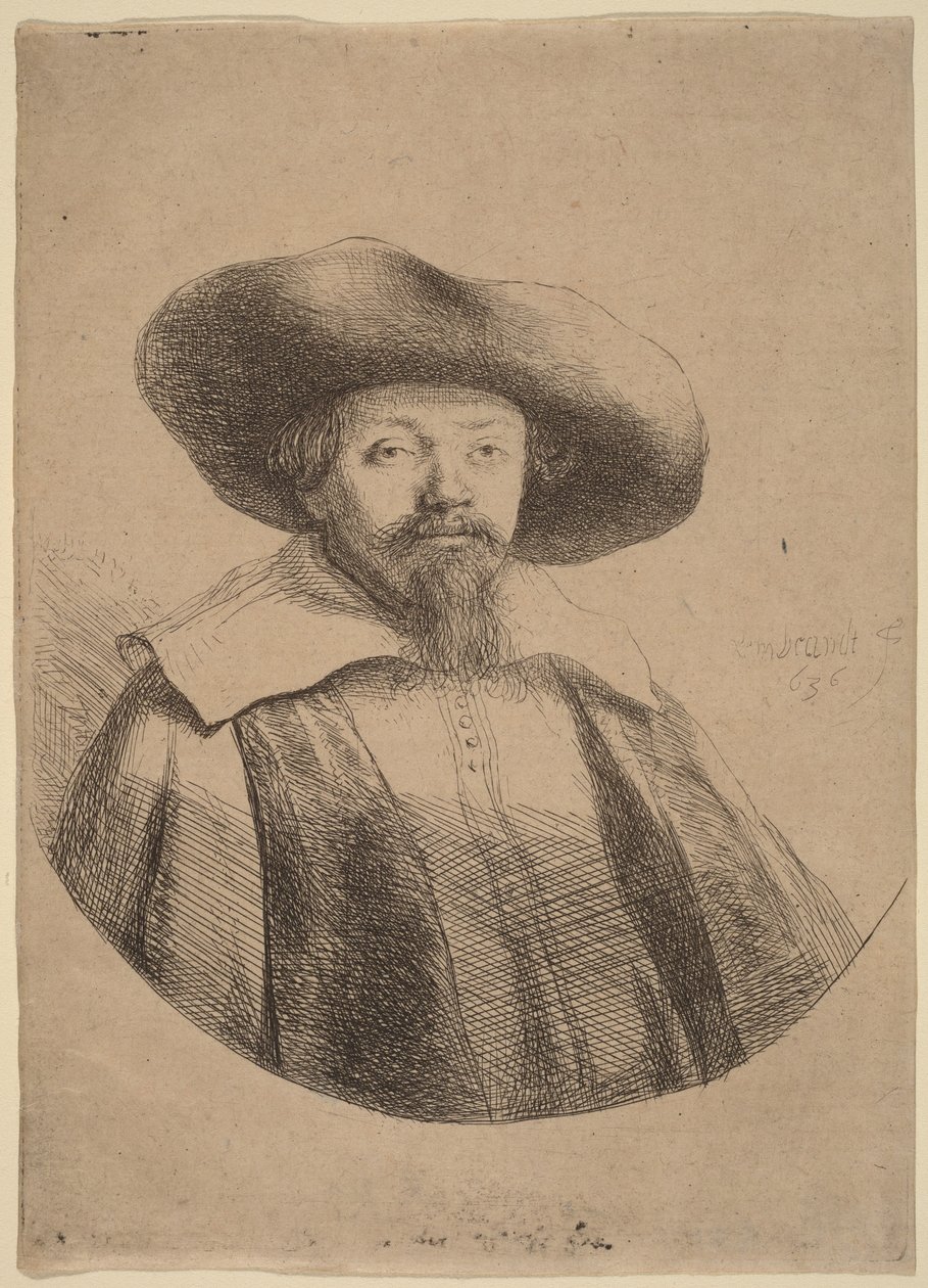 Samuel Menasseh ben Israel av Rembrandt van Rijn