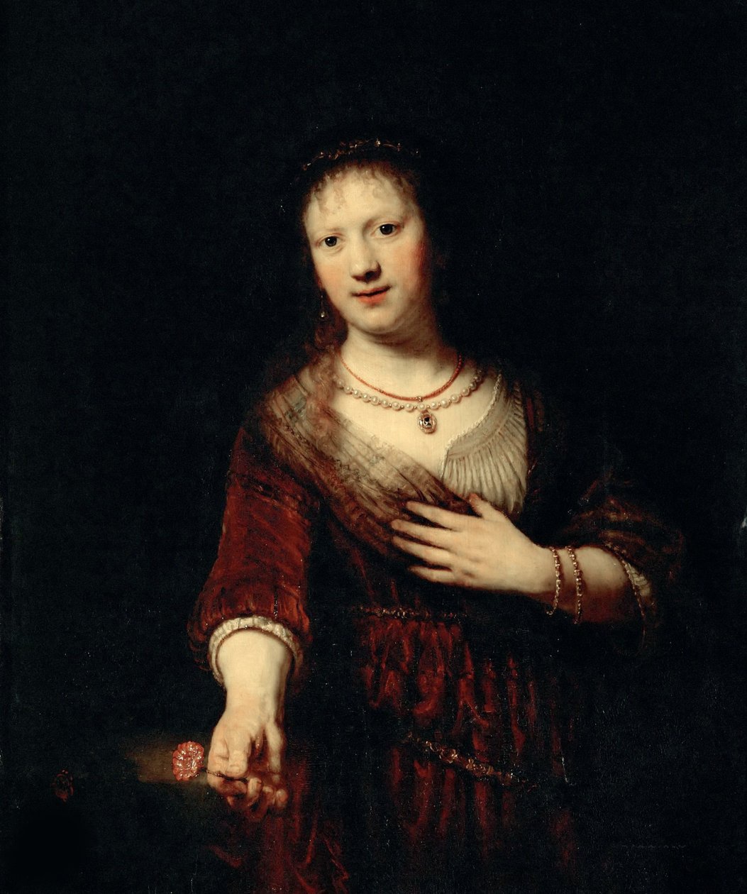 Saskia med den røde blomsten, 1641. av Rembrandt van Rijn