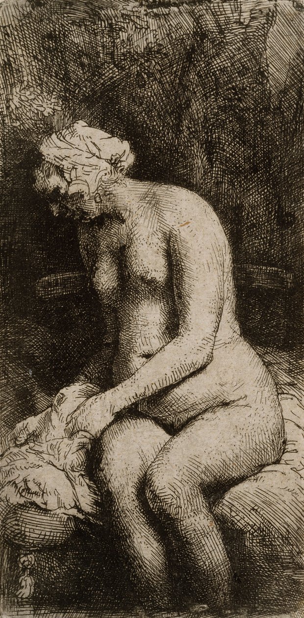 Sittende nakenmodell av Rembrandt van Rijn