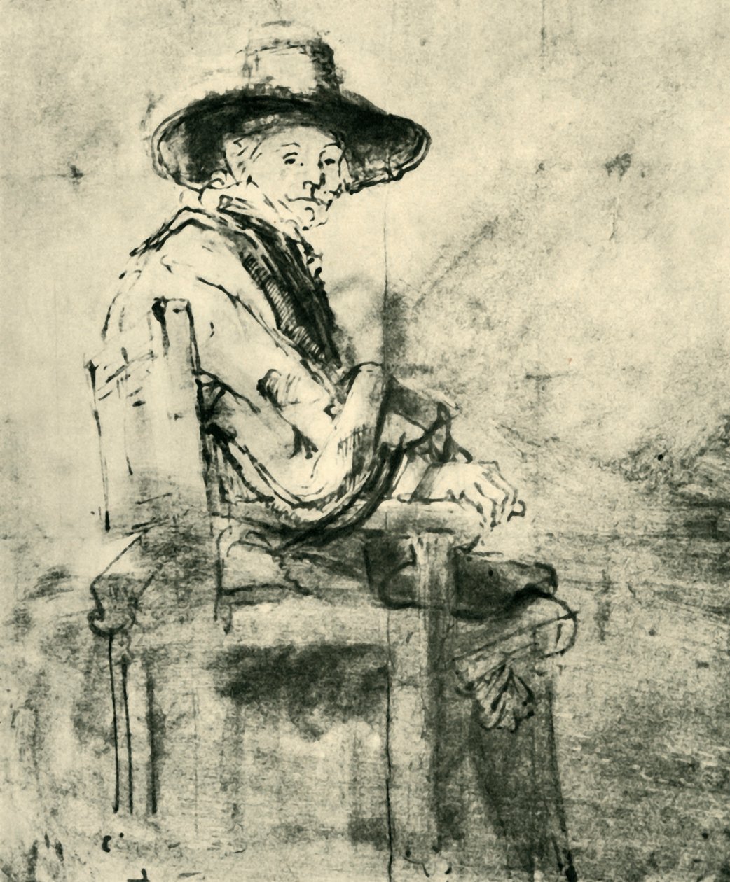 Sittende syndiker: Jacob van Loon, ca. 1661-1662, 1943. av Rembrandt van Rijn