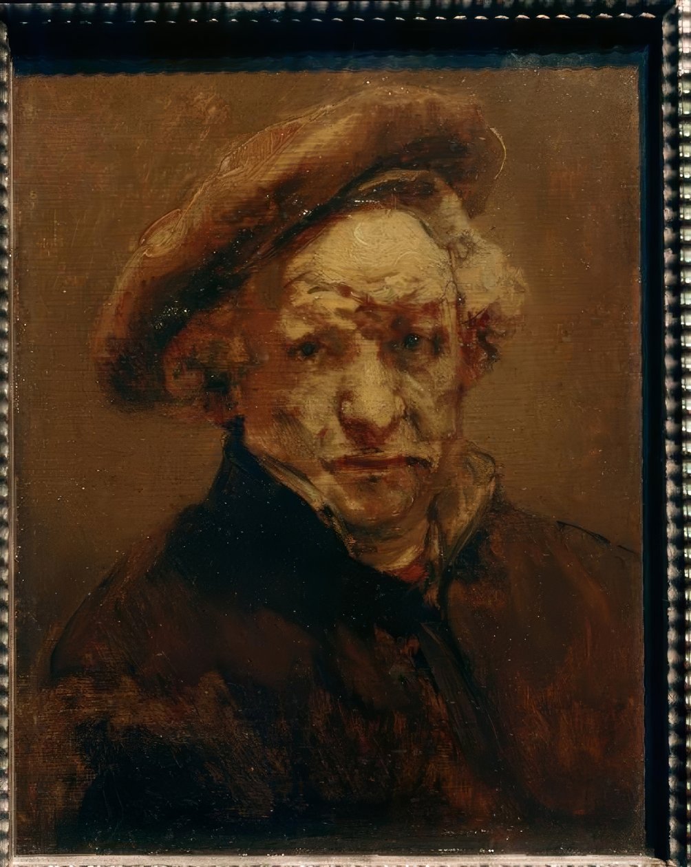 Selvportrett med beret av Rembrandt van Rijn
