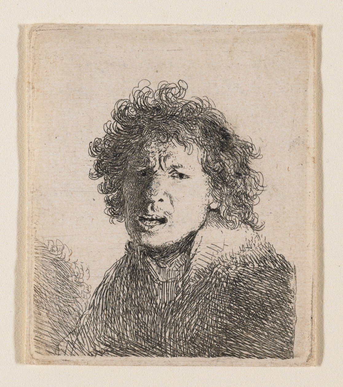 Selvportrett som om jeg roper av Rembrandt van Rijn