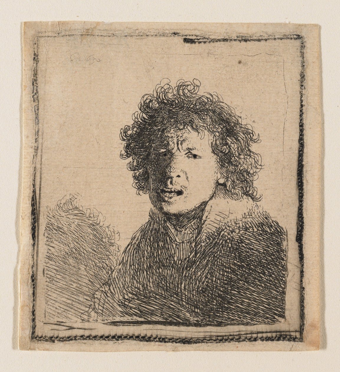 Selvportrett som om jeg roper av Rembrandt van Rijn