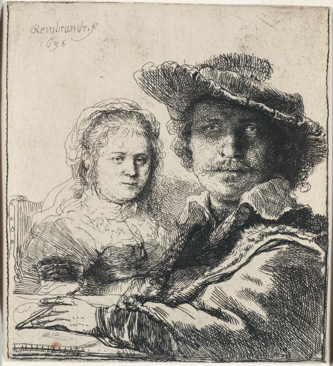 Selvportrett med Saskia av Rembrandt van Rijn