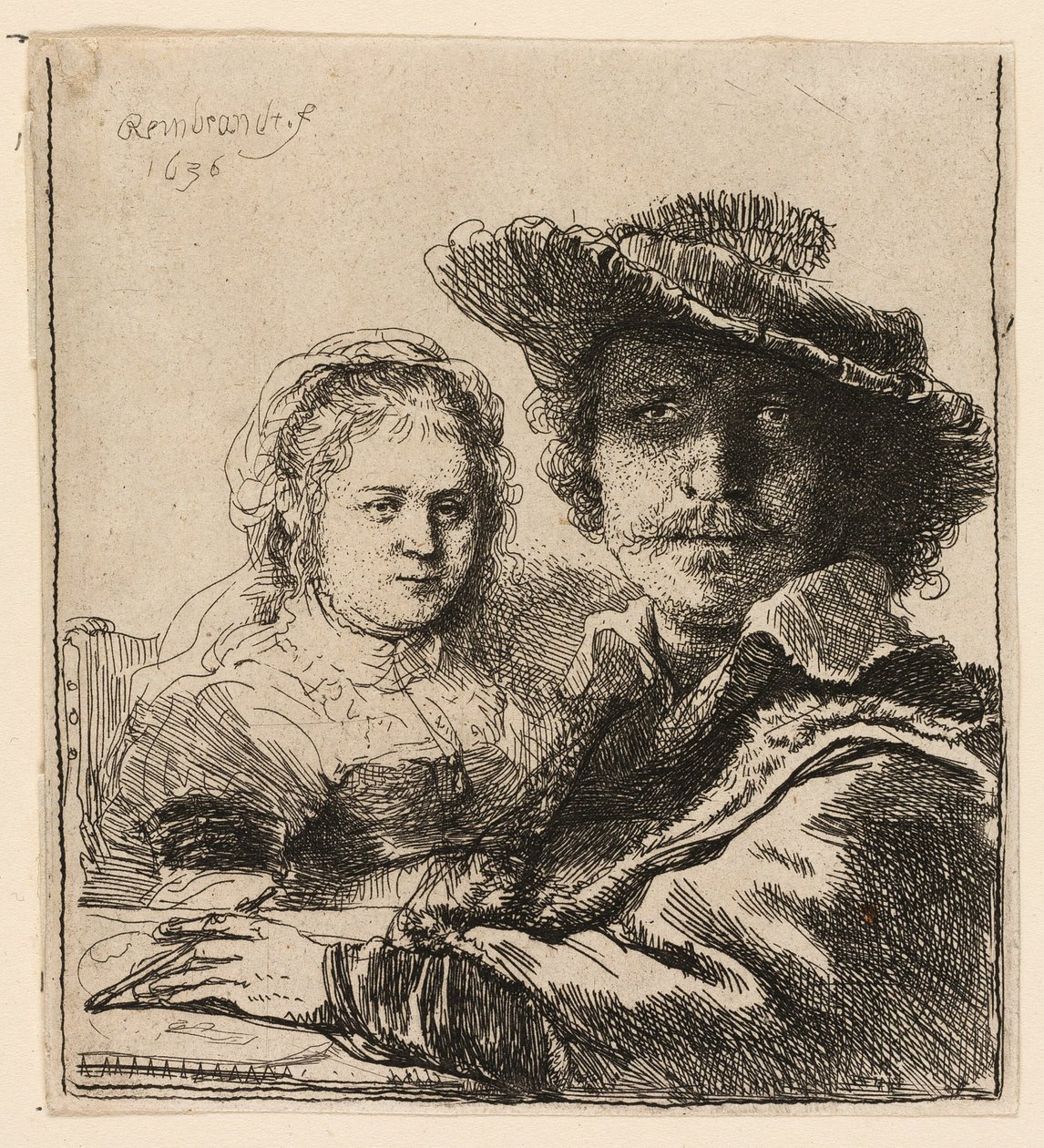 Selvportrett med Saskia av Rembrandt van Rijn