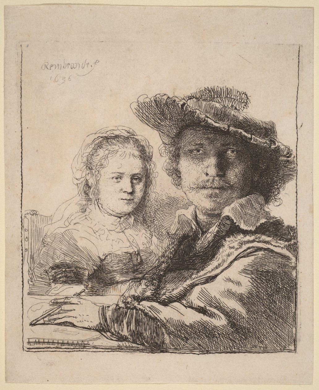 Selvportrett med Saskia av Rembrandt van Rijn