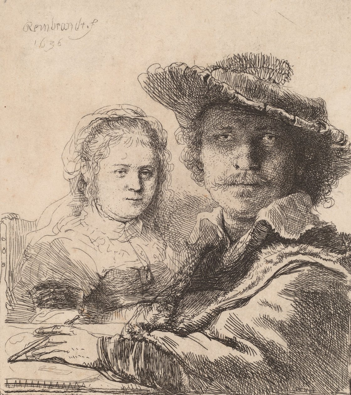 Selvportrett med Saskia, 1636. av Rembrandt van Rijn