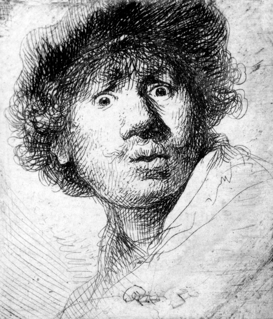 Selvportrett, 1630 (etsing) av Rembrandt van Rijn