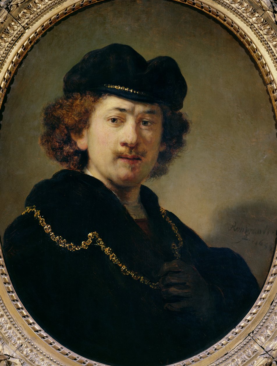 Selvportrett med hatt og gullkjede, 1633 av Rembrandt van Rijn
