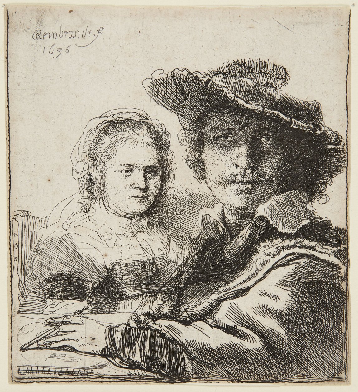 Selvportrett med Saskia av Rembrandt van Rijn