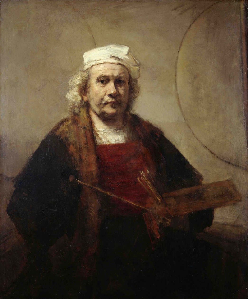 Selvportrett med to sirkler, ca 1665-1669 av Rembrandt van Rijn