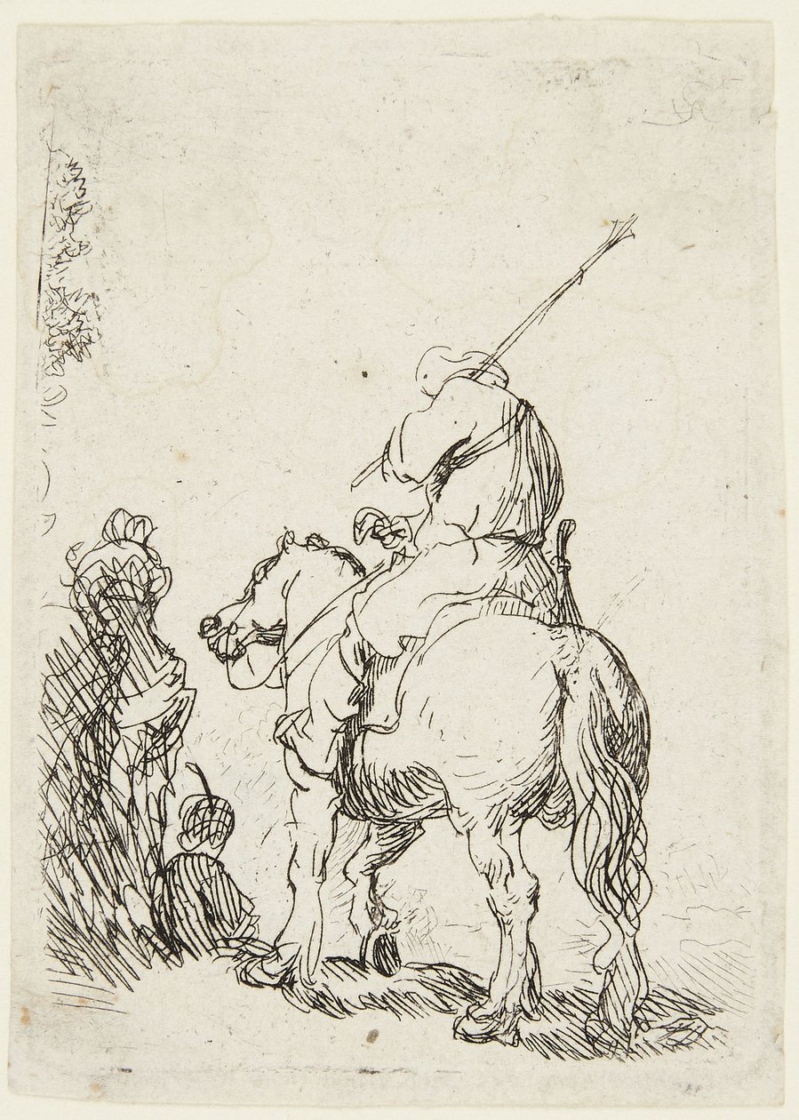 Soldat til hest av Rembrandt van Rijn