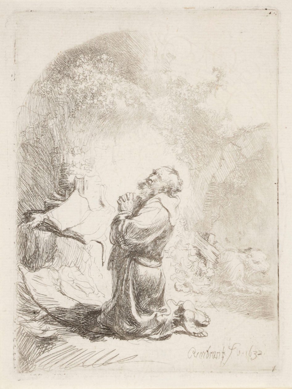 Den hellige Hieronymus i bønn av Rembrandt van Rijn