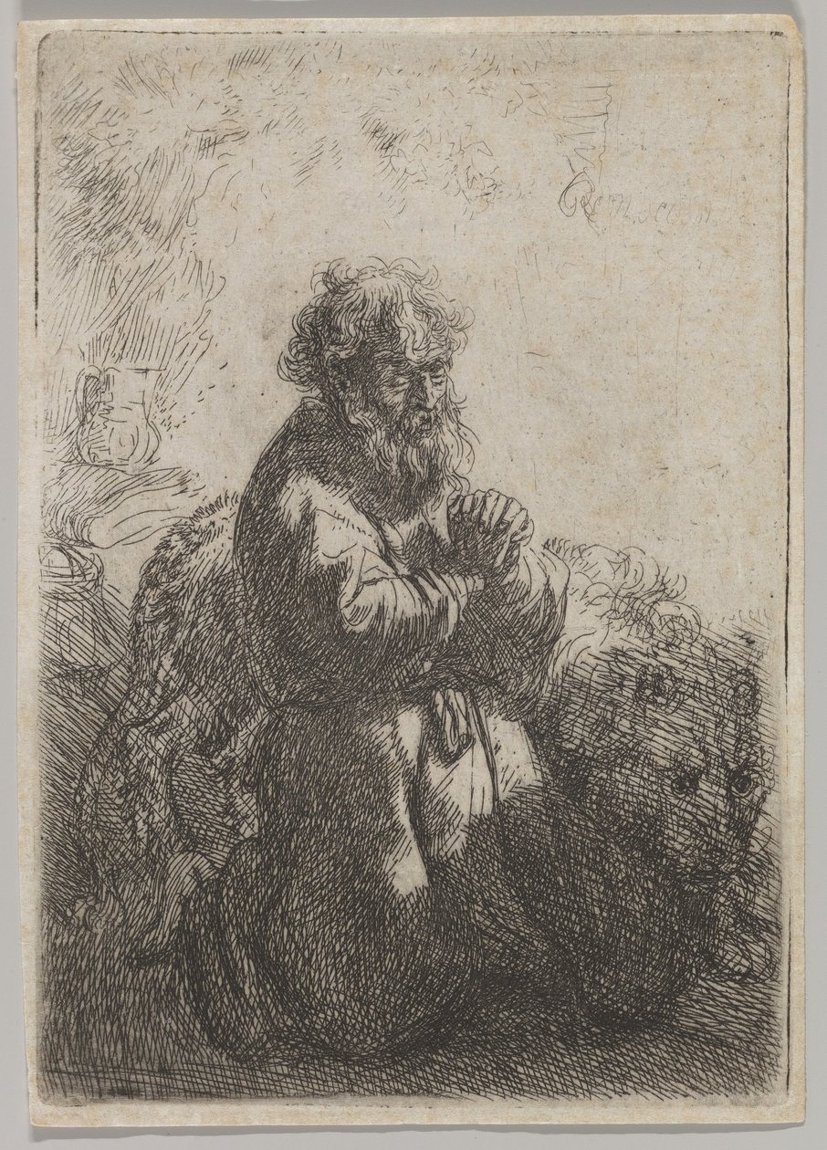 St. Hieronymus i bønn, 1635. av Rembrandt van Rijn
