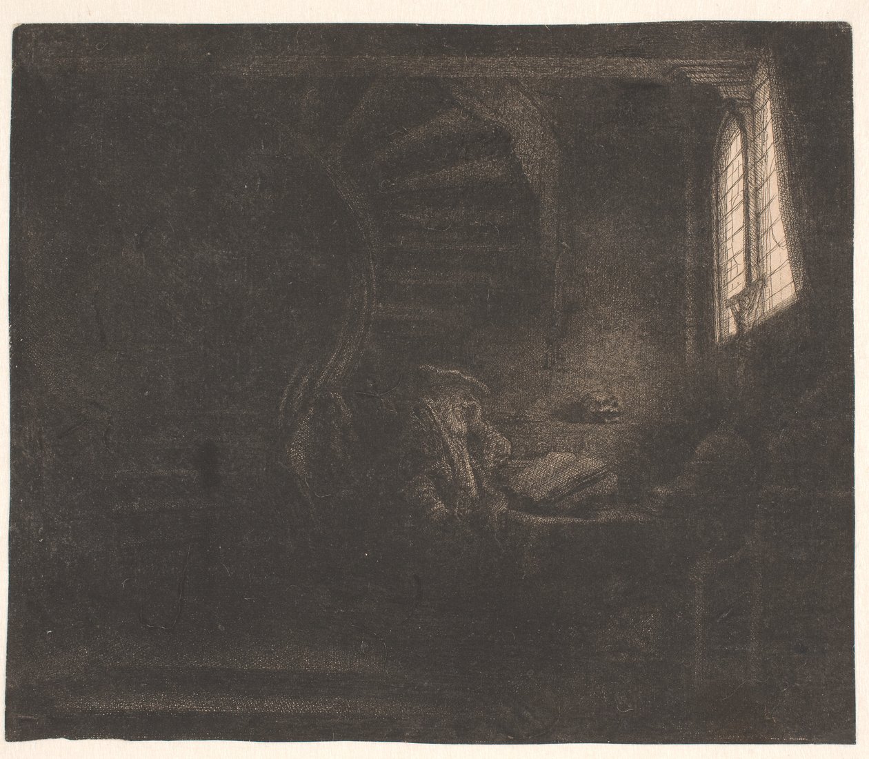 Den hellige Hieronymus i et mørkt rom av Rembrandt van Rijn