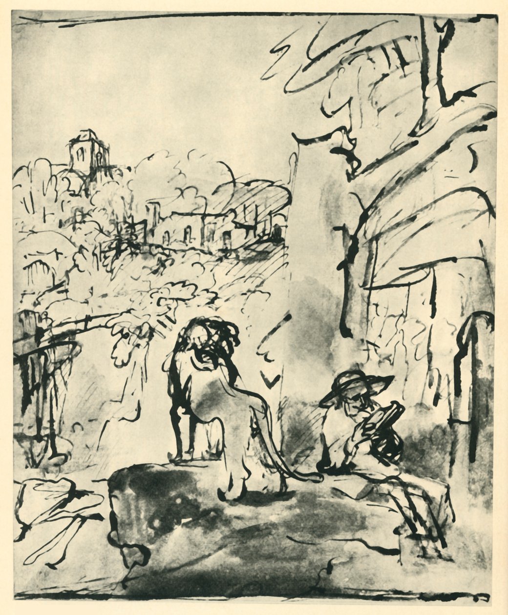 St Hieronymus leser i et landskap, 1649, 1943. av Rembrandt van Rijn