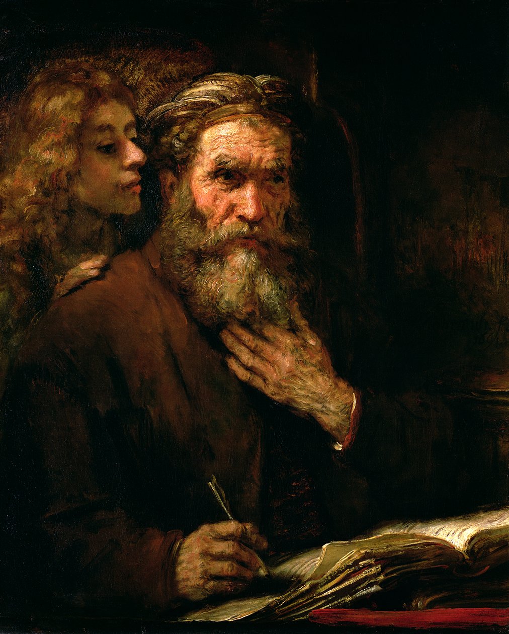 St. Matteus og engelen, 1655-60 av Rembrandt van Rijn