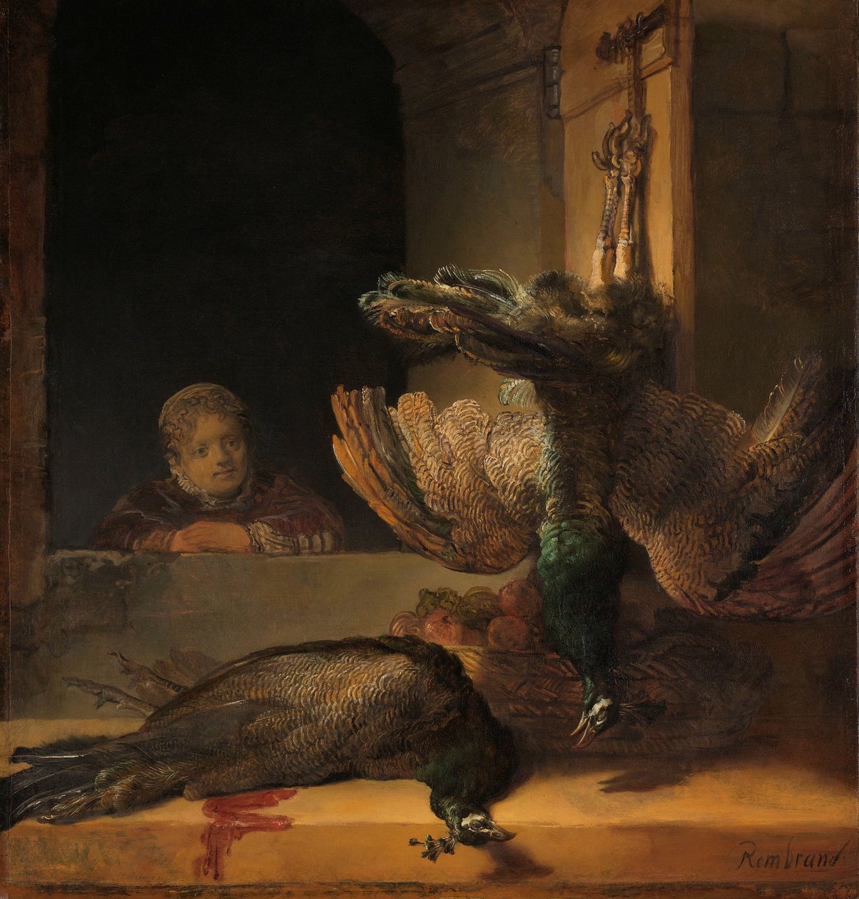 Stilleben med påfugler Stilleben med døde påfugler av Rembrandt van Rijn