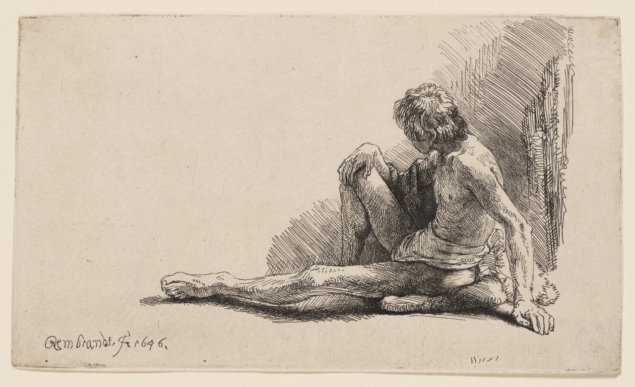 Studie etter nakenmodell av Rembrandt van Rijn