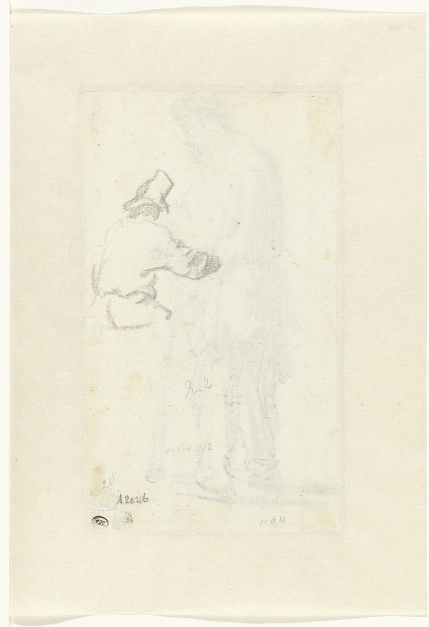 Studie av en mann, sett bakfra av Rembrandt van Rijn