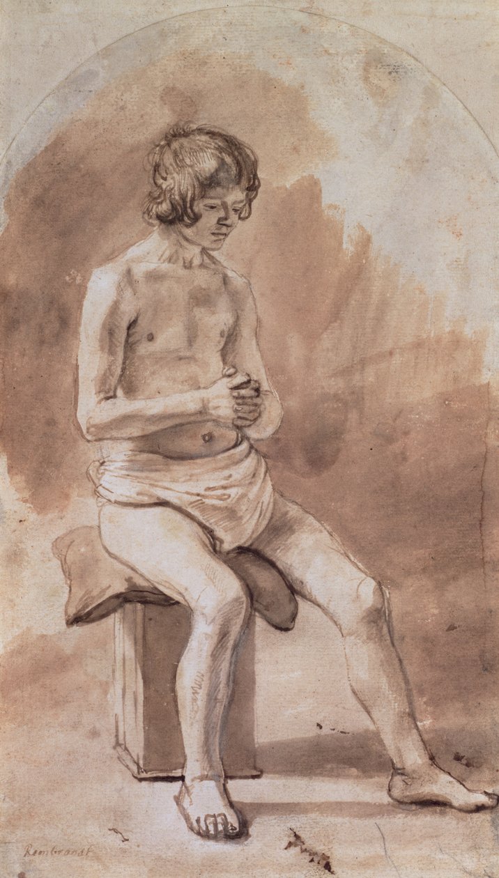 Studie av en naken ungdom av Rembrandt van Rijn