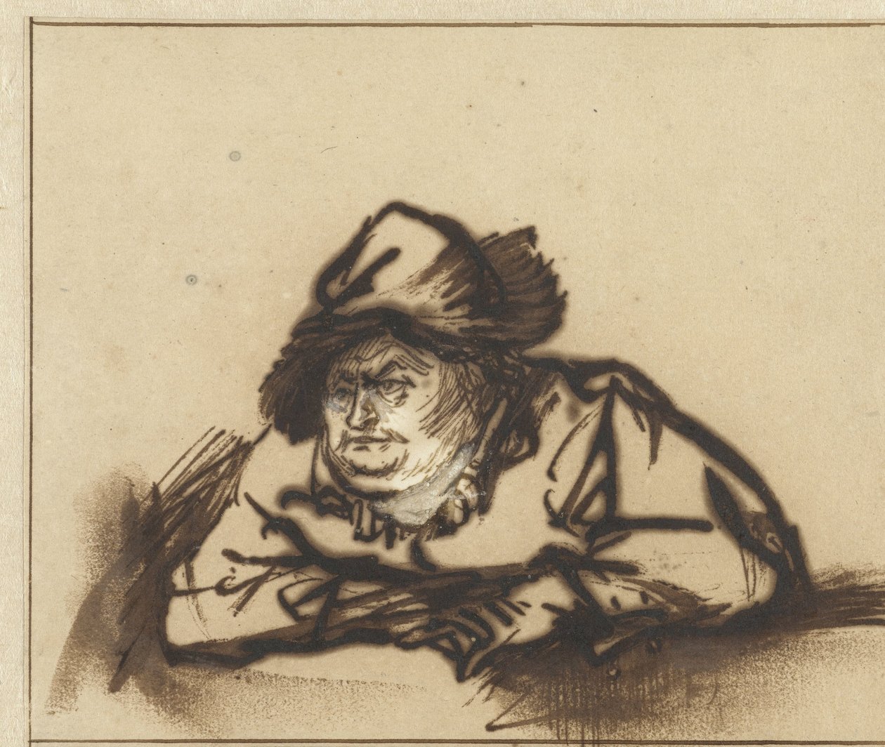 Skuespilleren Willem Bartholsz Ruyter som bonde Skuespiller Willem Bartholsz Ruyter som bonde av Rembrandt van Rijn