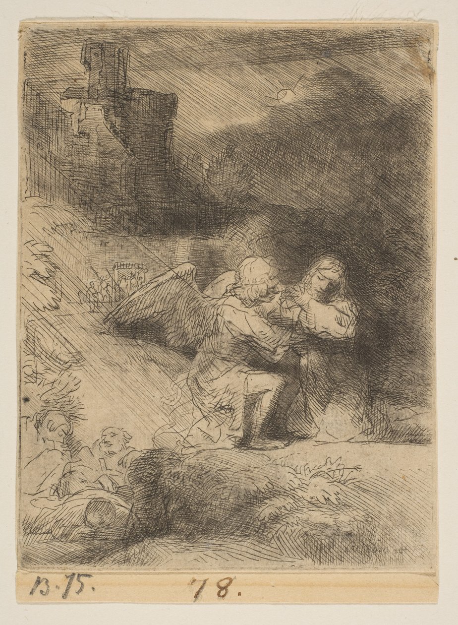 Kvalen i hagen, ca. 1652. av Rembrandt van Rijn