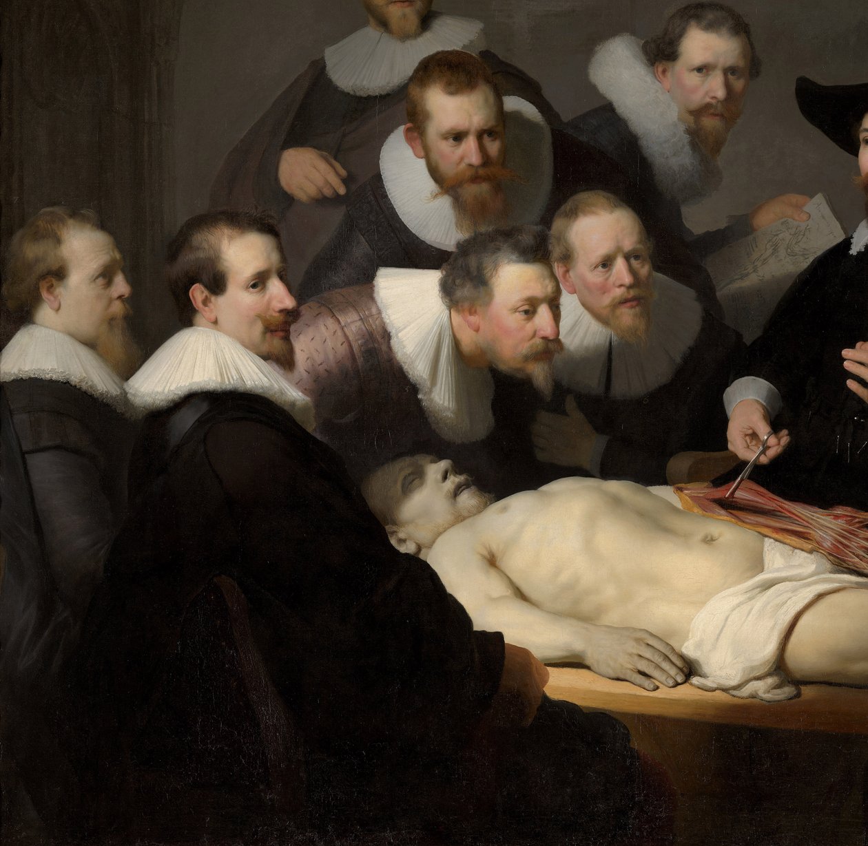 The Anatomy Lesson of Dr. Nicolaes Tulp, 1632 (detalj av 7543) av Rembrandt van Rijn