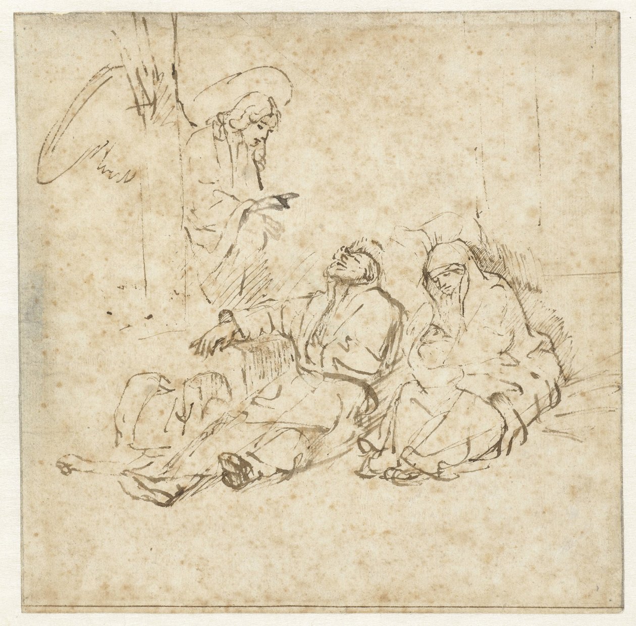 Engelen som viste seg for Josef i en drøm av Rembrandt van Rijn