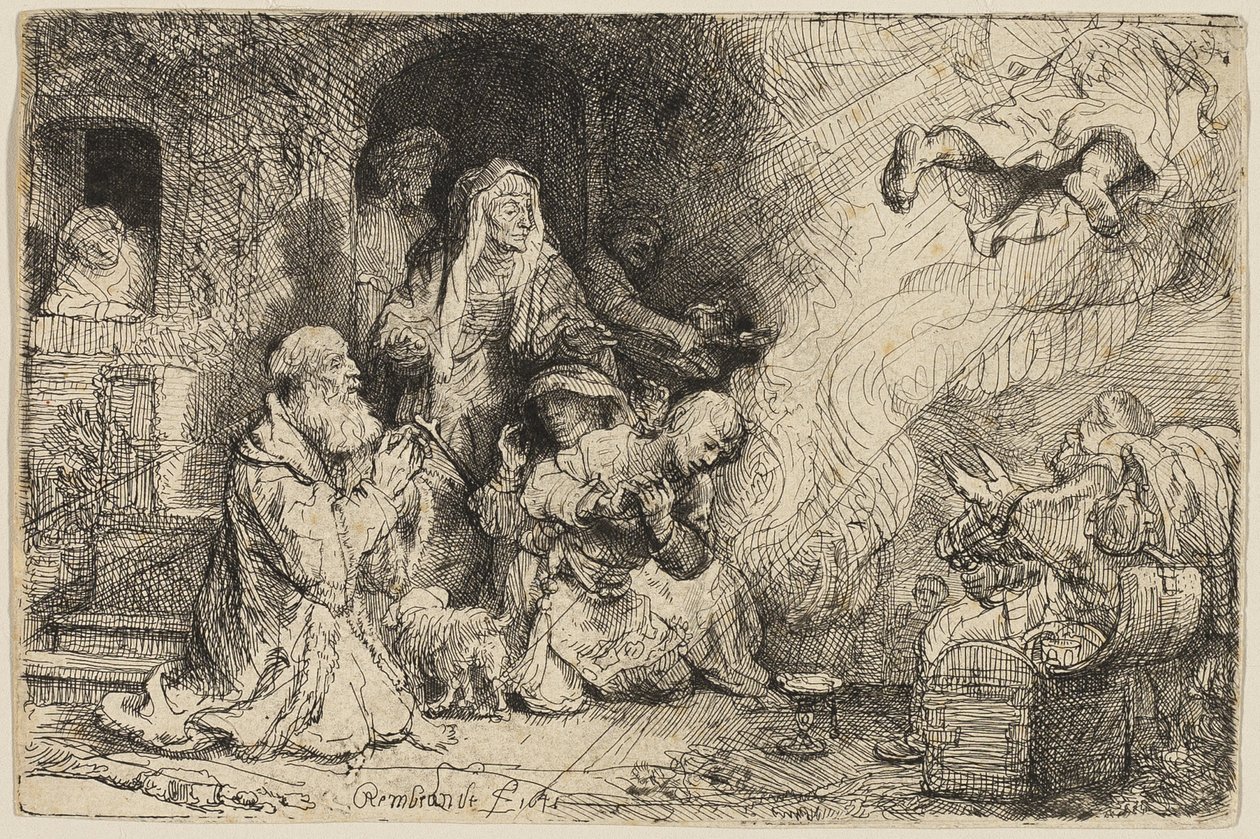 Engelen forlater familien til Tobias av Rembrandt van Rijn