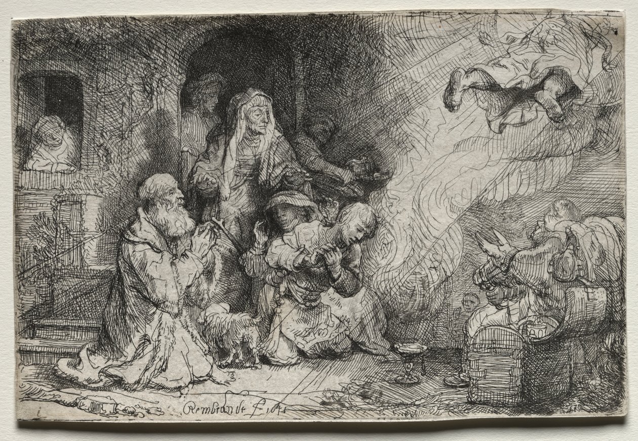 Engelen forlater familien til Tobit av Rembrandt van Rijn