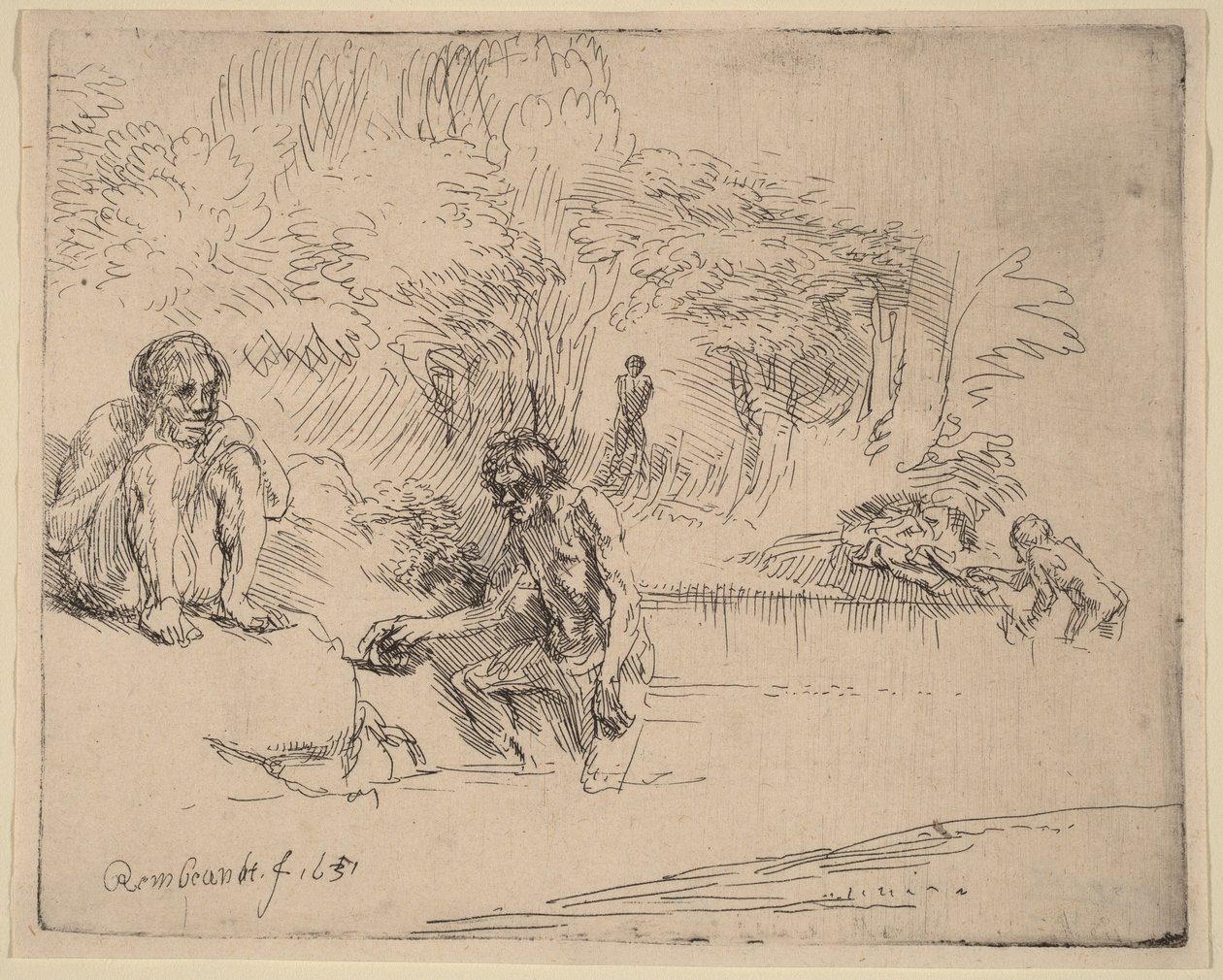 Badegjestene av Rembrandt van Rijn