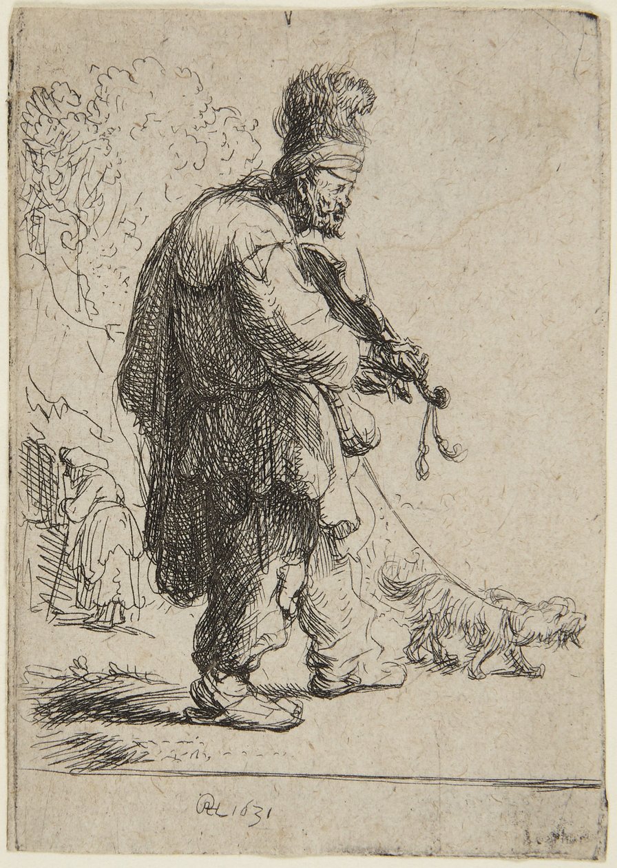 Den blinde fiolinisten av Rembrandt van Rijn