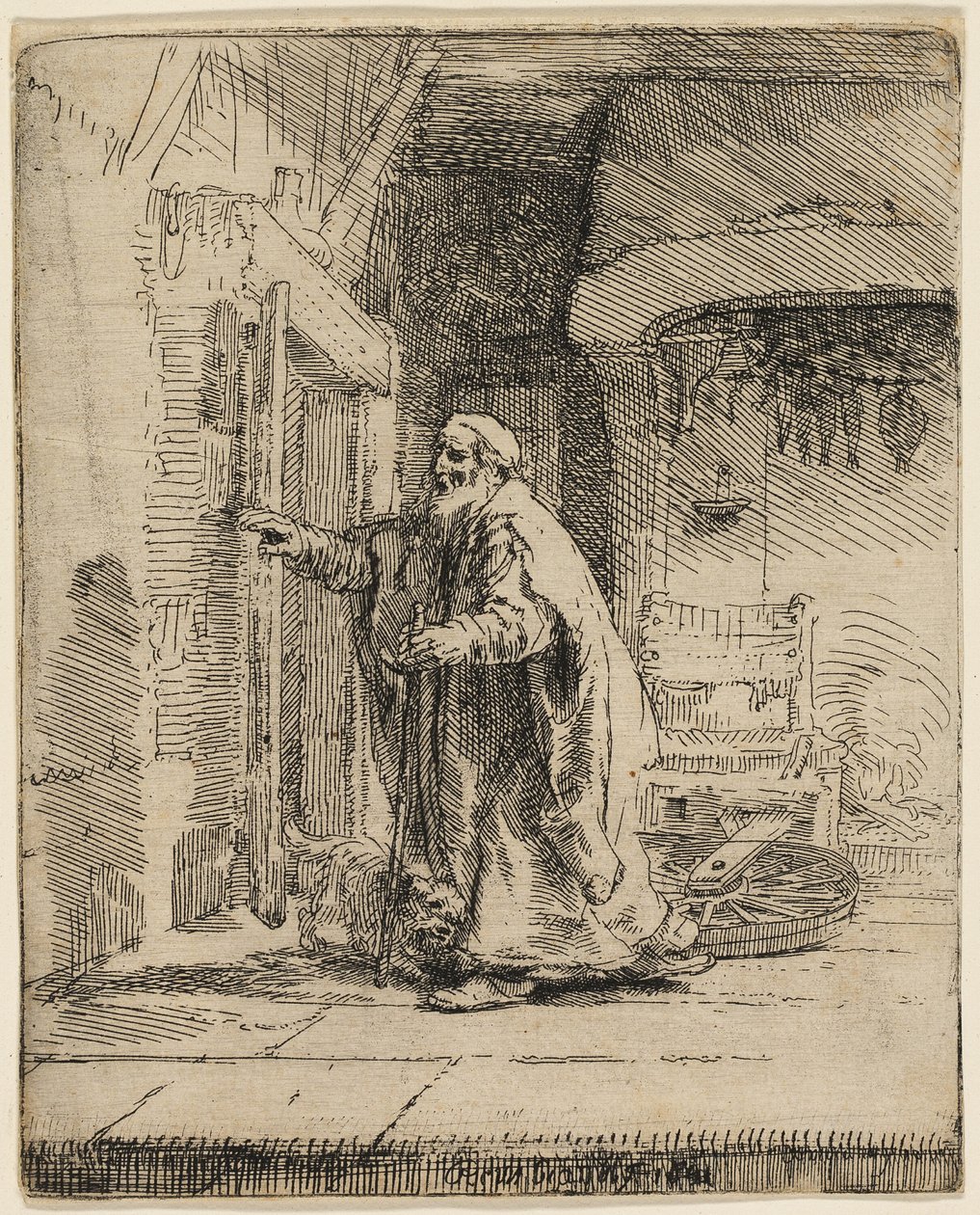 The Blindness of Tobit: The Larger Plate av Rembrandt van Rijn