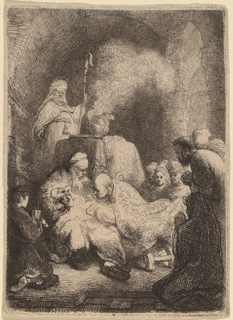 Omskjæringen: Liten tallerken av Rembrandt van Rijn