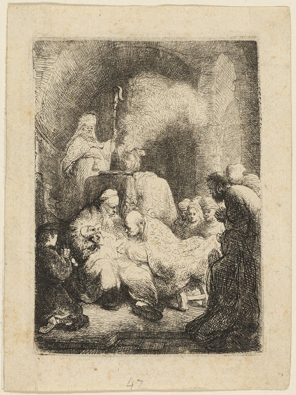 Omskjæringen: Liten tallerken av Rembrandt van Rijn