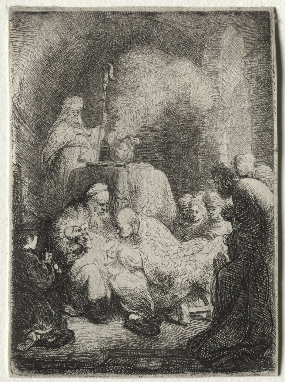 Omskjæringen: Liten tallerken av Rembrandt van Rijn