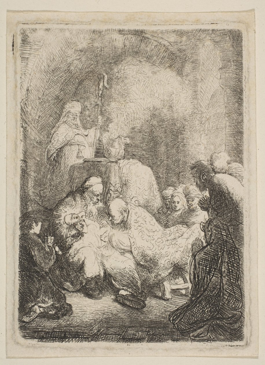 Omskjæringen: Liten tallerken, ca. 1630. av Rembrandt van Rijn