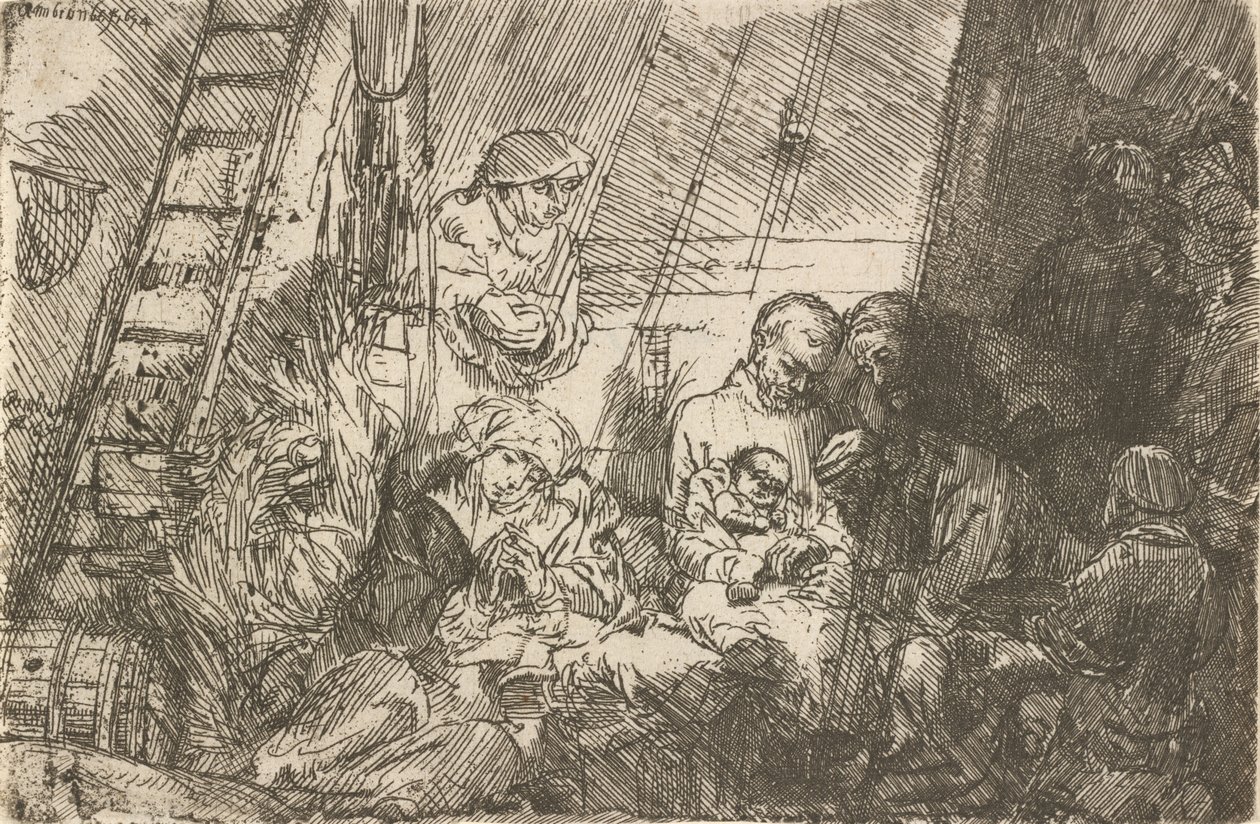 Omskjæringen i stallen, 1654. av Rembrandt van Rijn