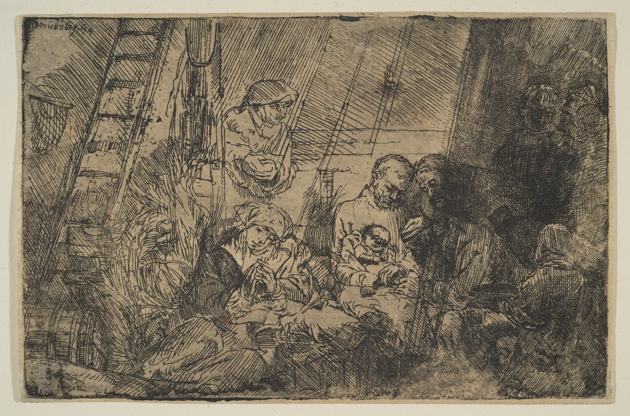 Omskjæringen i stallen, 1654. av Rembrandt van Rijn