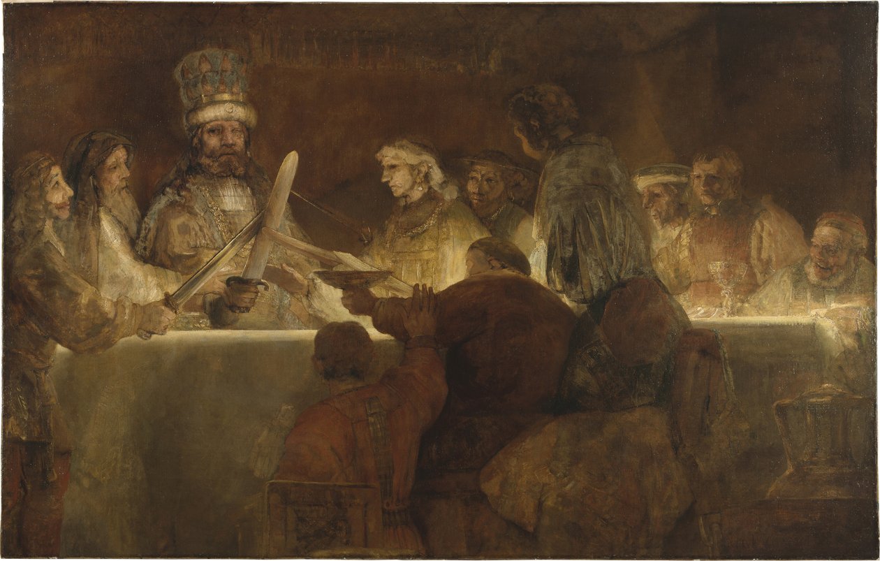 The Conspiracy of the Batavians under Claudius Civilis, 1662 av Rembrandt van Rijn