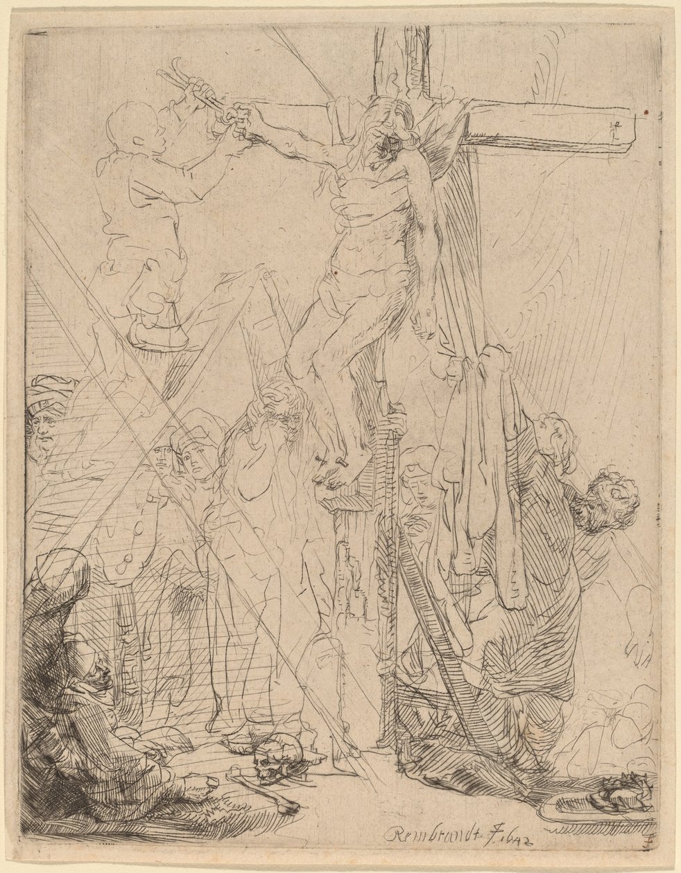 Nedstigningen fra korset: en skisse av Rembrandt van Rijn