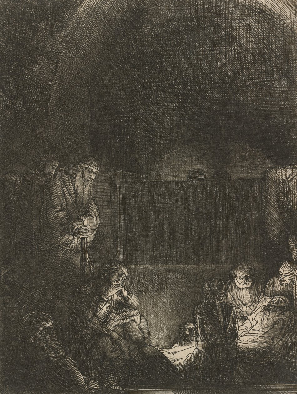 Gravleggingen, ca. 1654. av Rembrandt van Rijn