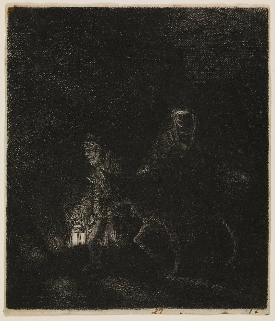 Flukten til Egypt (et nattstykke) av Rembrandt van Rijn