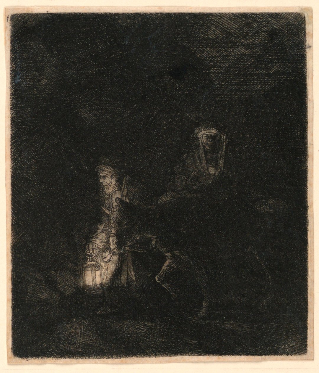 The Flight into Egypt: A Night Piece av Rembrandt van Rijn