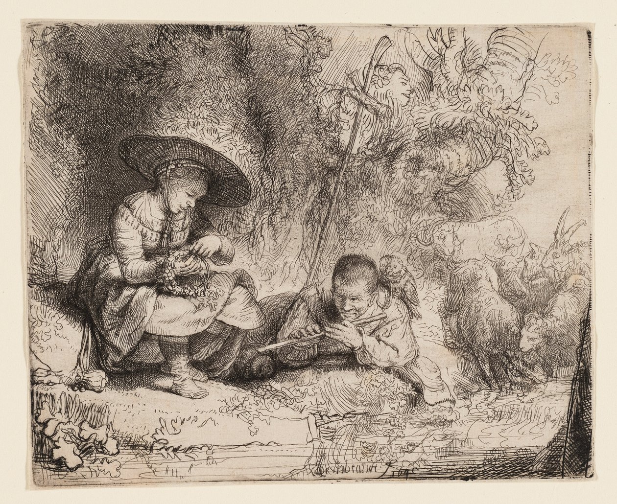Fløytespilleren av Rembrandt van Rijn